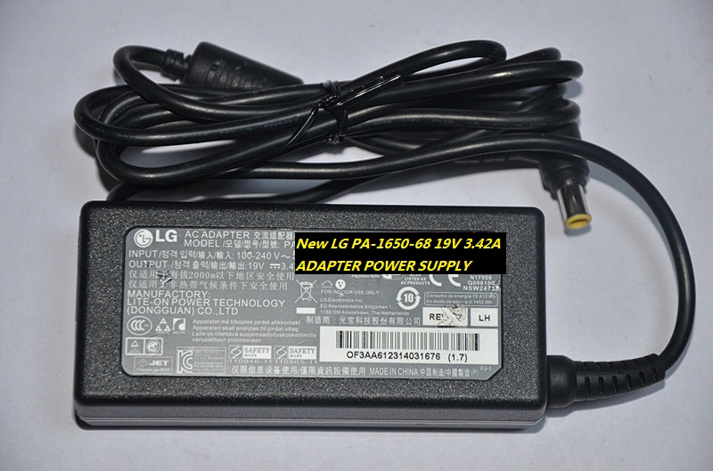 New 19V 3.42A LG PA-1650-68 ADAPTER POWER SUPPLY